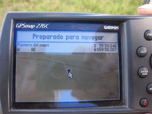 GPS indicando la mayor aproximación lograda. GPS at better location