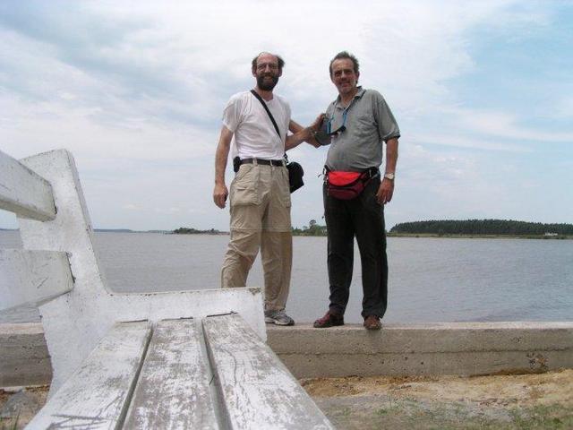 Werner and Captain Peter on the shore of the Río Uruguay