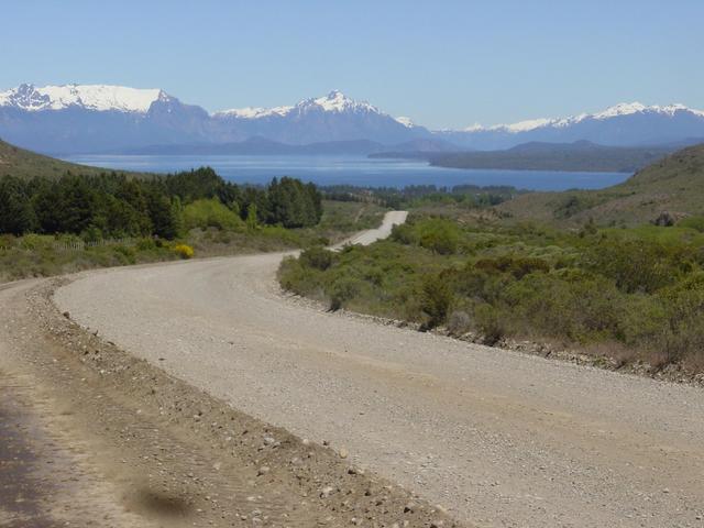 Looking back along highway 23 to Nahuel Huapi Lake