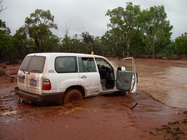 Main view of vehicle about 15 minutes after being bogged