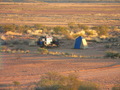 #7: Our campsite with the Confluence on the stoney plain in the background