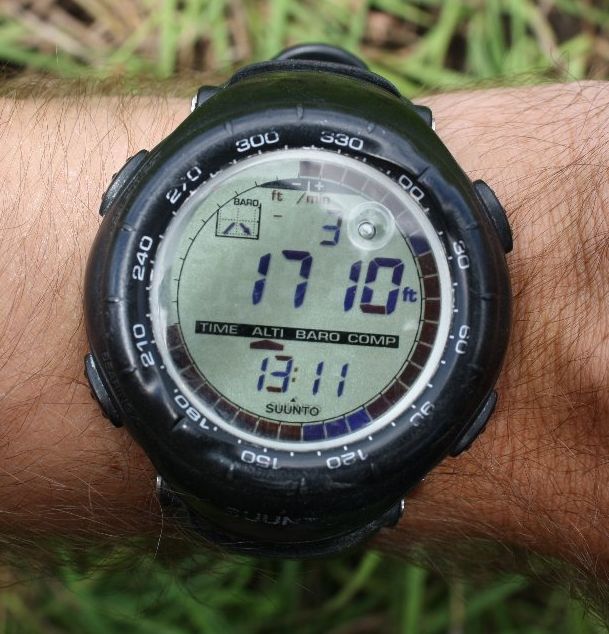 My watch showing Altitude in Feet and Time or visit