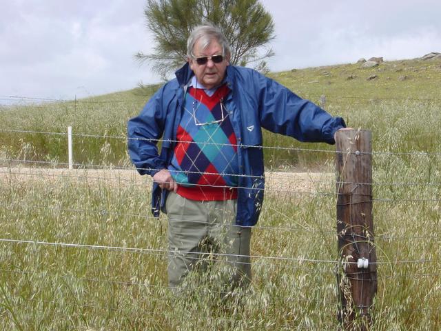 Peter behind electric fence