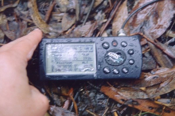 The GPS display - excuse the rain and slight camera movement