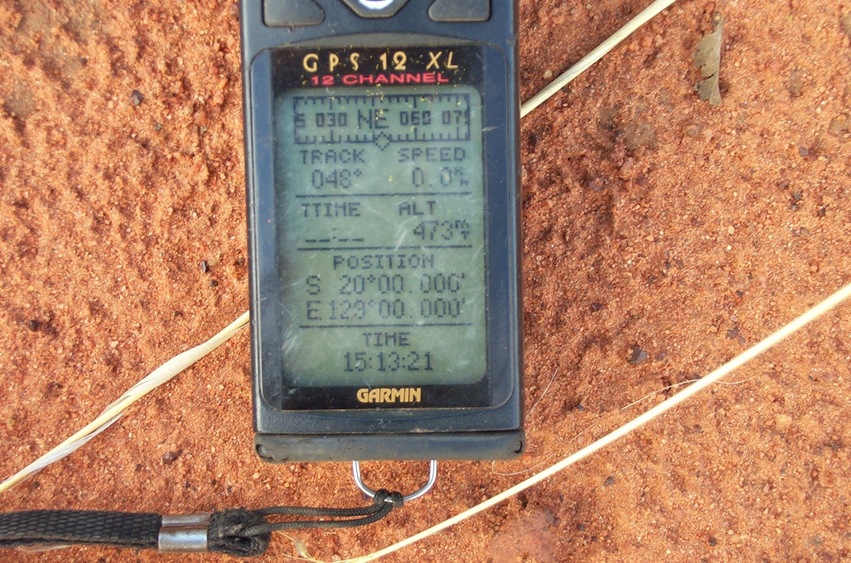 20°S 129°E GPS on the spot