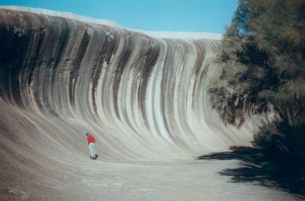 Wave Rock with Sarah as scale.