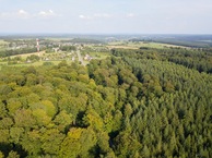 #9: View East towards the nearby village of Haut-Fays, from 90m above the point