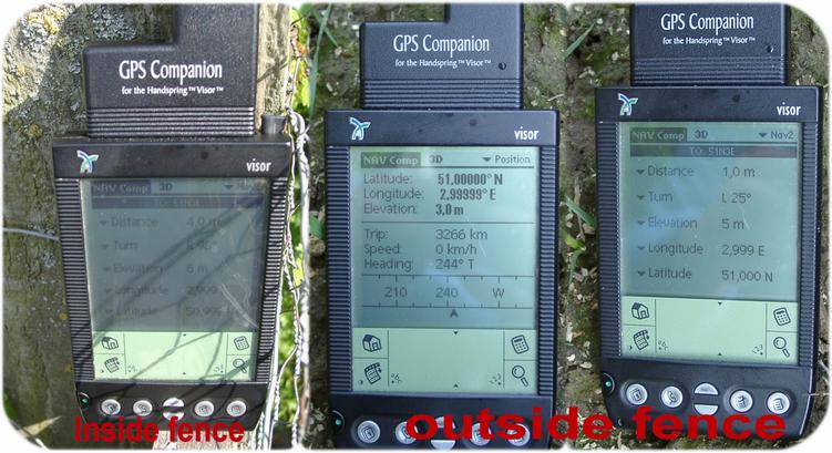 GPS reading inside/outside the fence