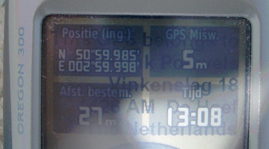 GPS reading in front of the door of the house