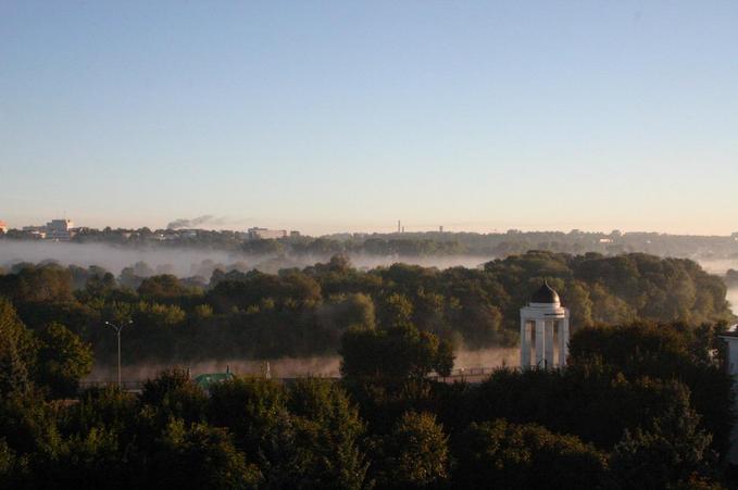 Morning fog in Mogilev