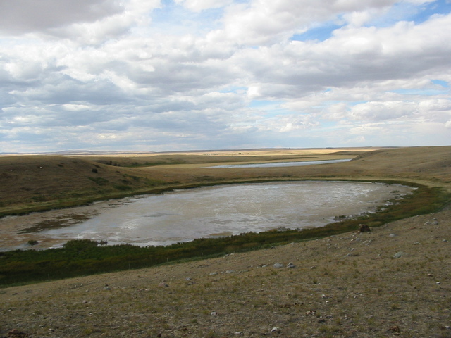 Muddy lake just north of confluence