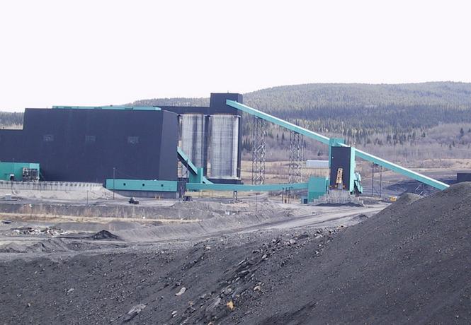 The coal processing plant and silos that held the raw coal