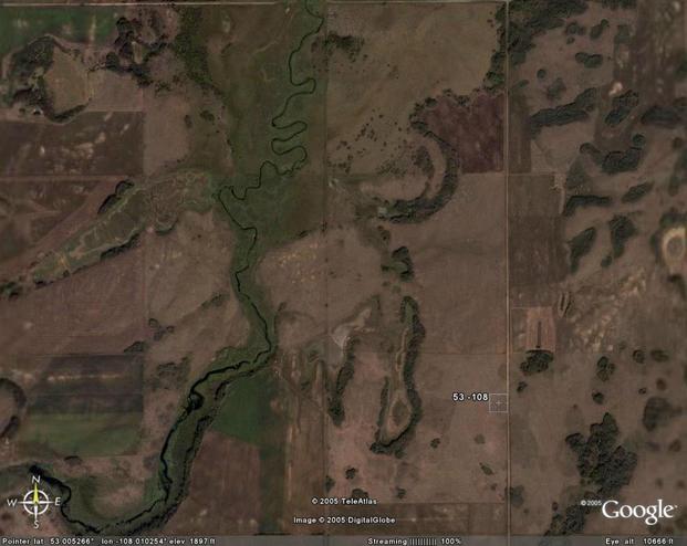 The confluence area as seen using Google Earth.