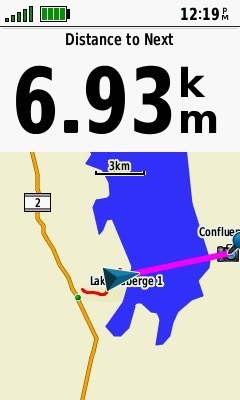 My GPS receiver, 6.93 km from the point