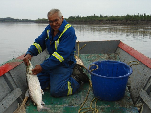 Percy Kay with good luck by fishing