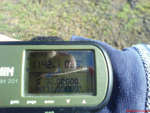 GPS marcando el punto exacto 32s-71w