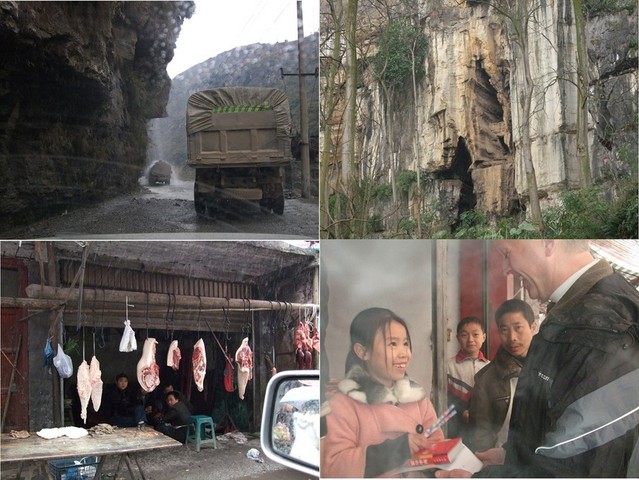 Waterfall carwash; cliff-face graves; butcher shop; school supplies for the daughter.