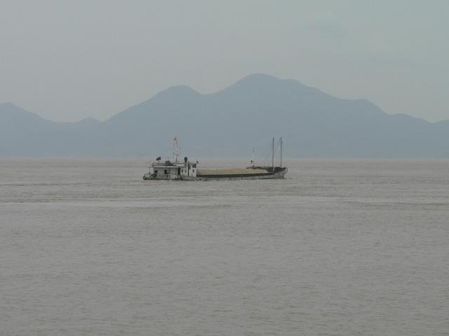 Looking west towards the confluence, Jintang Island in the distance
