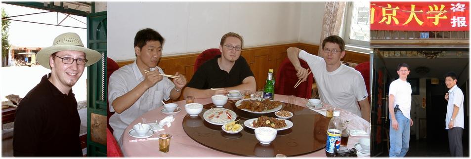 Lunch at HUANGPI (Jürgen; Fan Bi Wei, Jürgen, Helmut; Helmut & Fan Bi Wei)