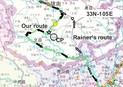 #4: Map of the CP with our route and what I figure was rainer's route. 