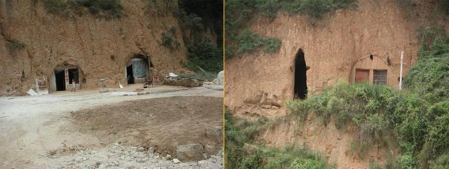 Cave dwellings - an office and a home and a home with a guard dog