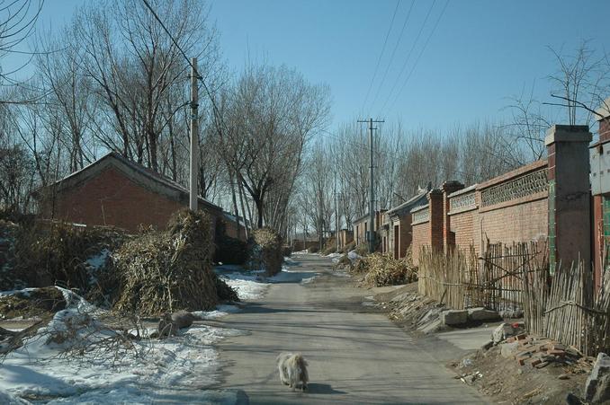 The only street in the village near CP
