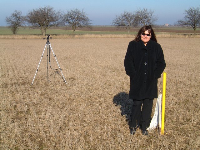 My wife, Debra Childs.  My tripod is rigged over the spot shown to be the confluence on my GPS.