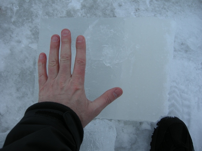 Thickness of ice