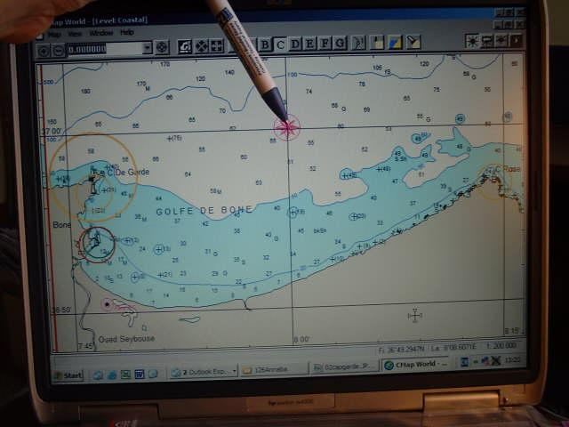 Golfe de Annaba on an electronic sea chart