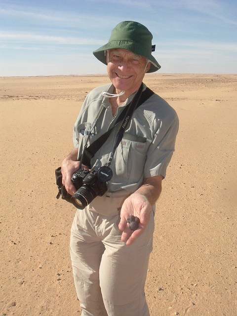 David Merrie with geological oddities found around the site