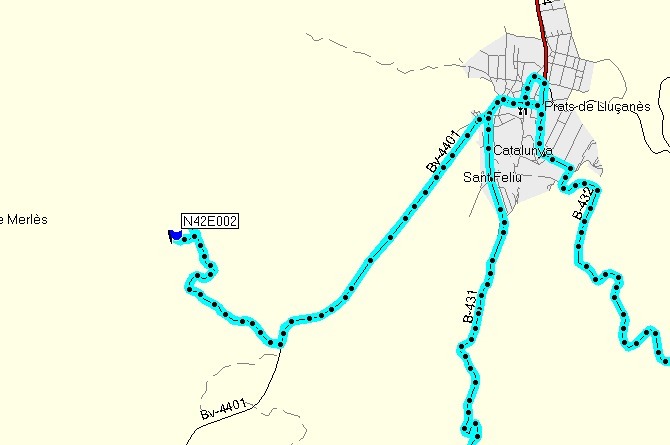 Track log shown on Garmin map