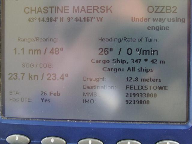 Extended info about the "Chastine Maersk"