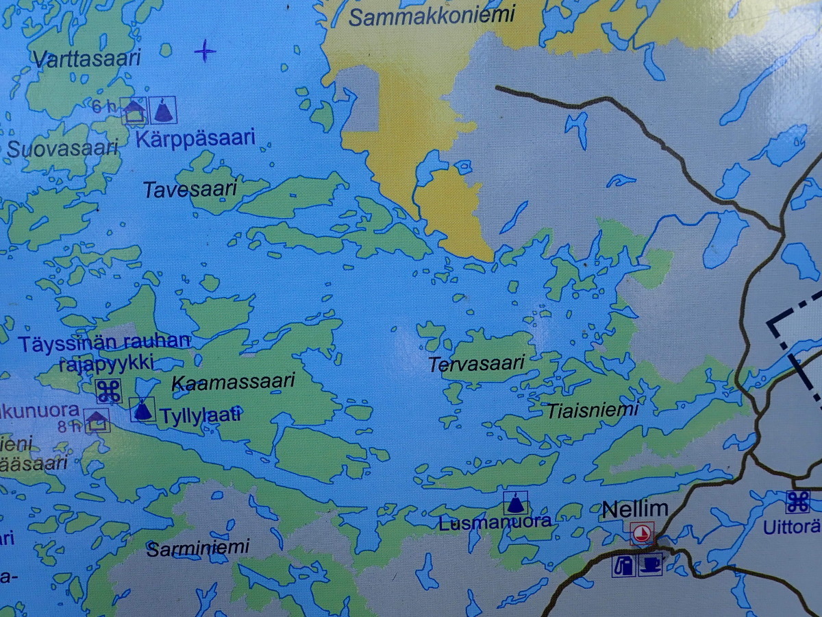 Confluence Point =+ on the Inari Map / Schnittpunkt =+ auf der Inari Seekarte