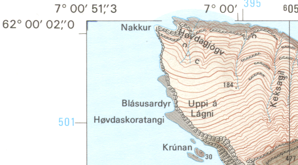 1:20000 map showing the confluence