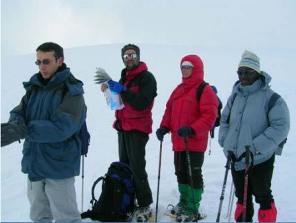 On the 1726m summit (Rémi, Bernard, Anne-Marie and Fabrice)