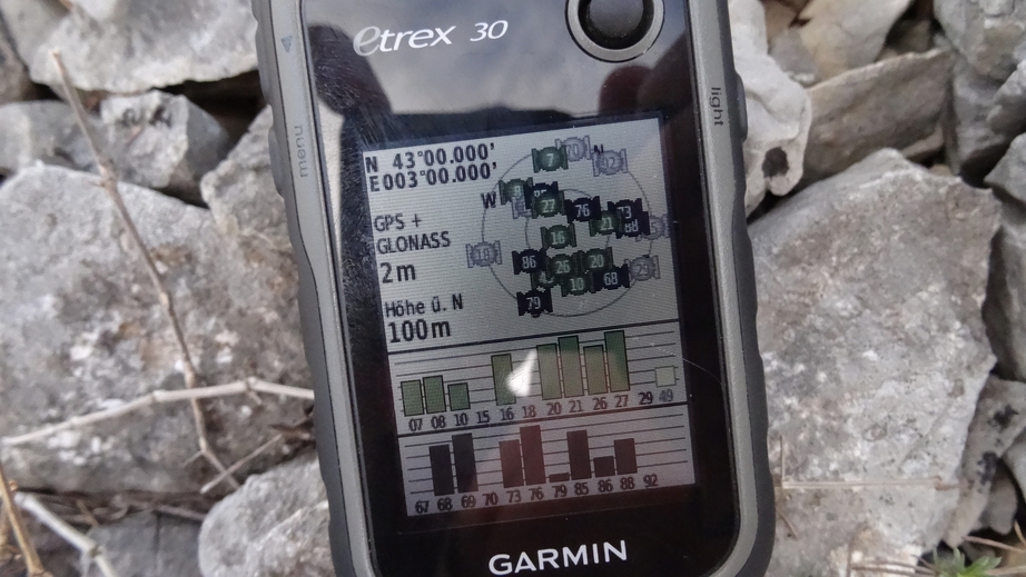 GPS reading at CP 43N 3E