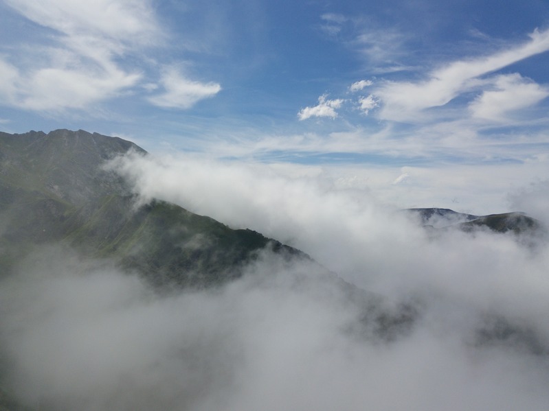 View West (along the Pyrenees) from 100 m above the point