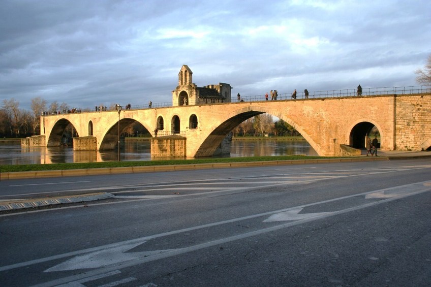 The old bridge on the Rhone River