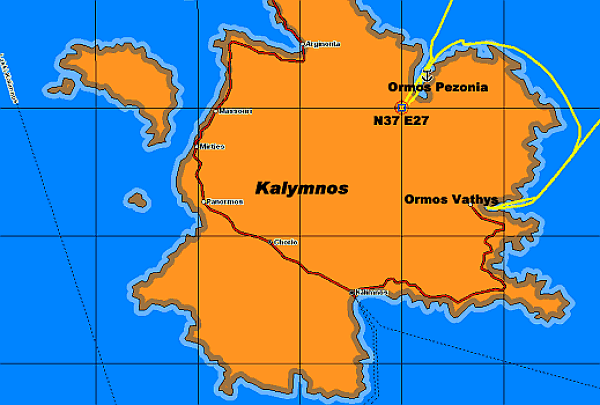 Map of Kalymnos Island