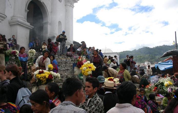 The indigena market in Chichicastenango, 12 km from the confluence point.