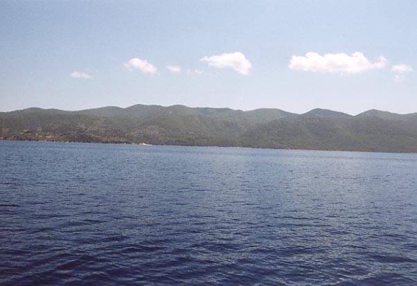 Looking south, to the island of Korcula