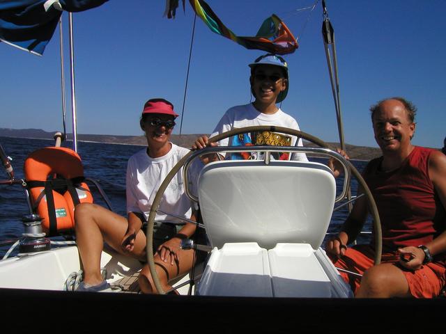 28.08.2004: Sigrun, Arno and Achim at 44°N 15°E