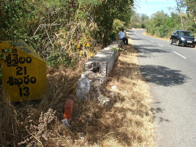 Sign-post from uphill drive