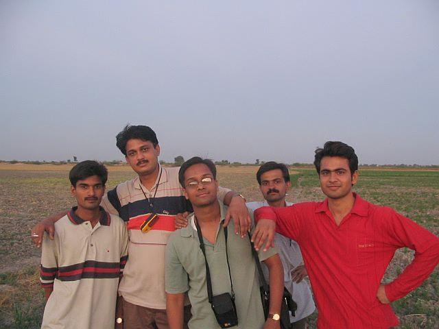 Naveen, Yogi, Uttam, Rohit and Girish at Confluence Point