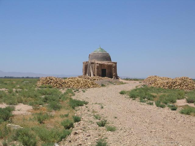 A small Imāmzādeh (memorial grave) 3 km west of the point