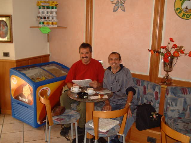Visitors preparing in Pedro's Café