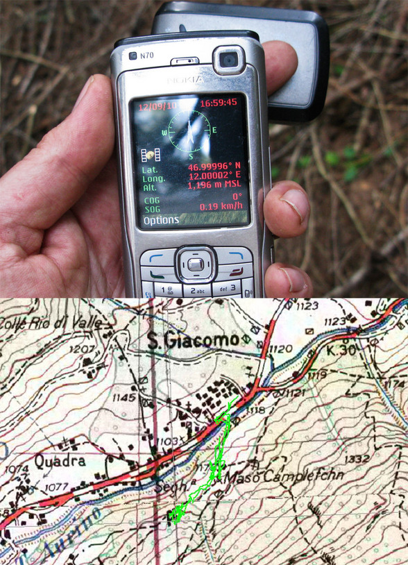 Map with GPS overlay