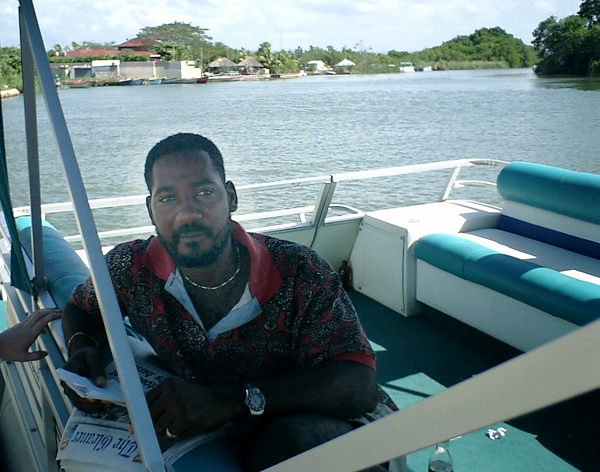 Ricky in his boat.