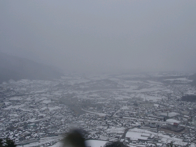 View from the mountain down to Tatsuno