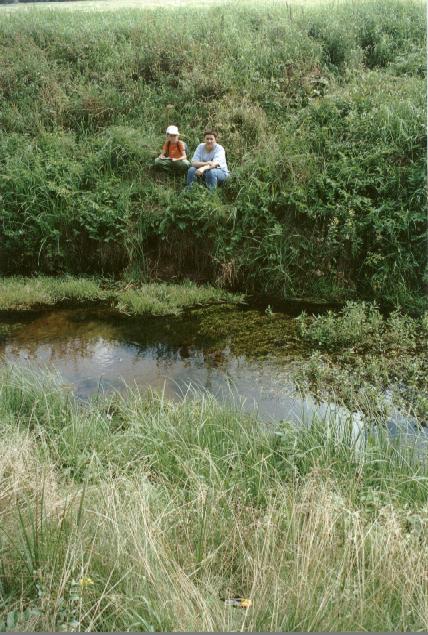 Severija and Rasa on the other side of the brook